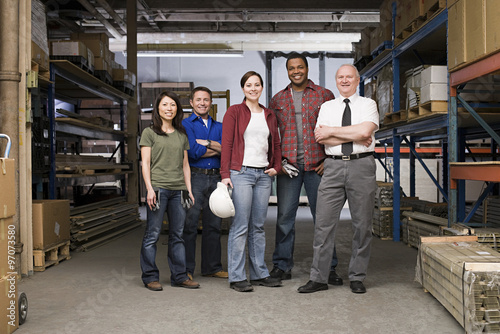 Canvas Print Workers in warehouse