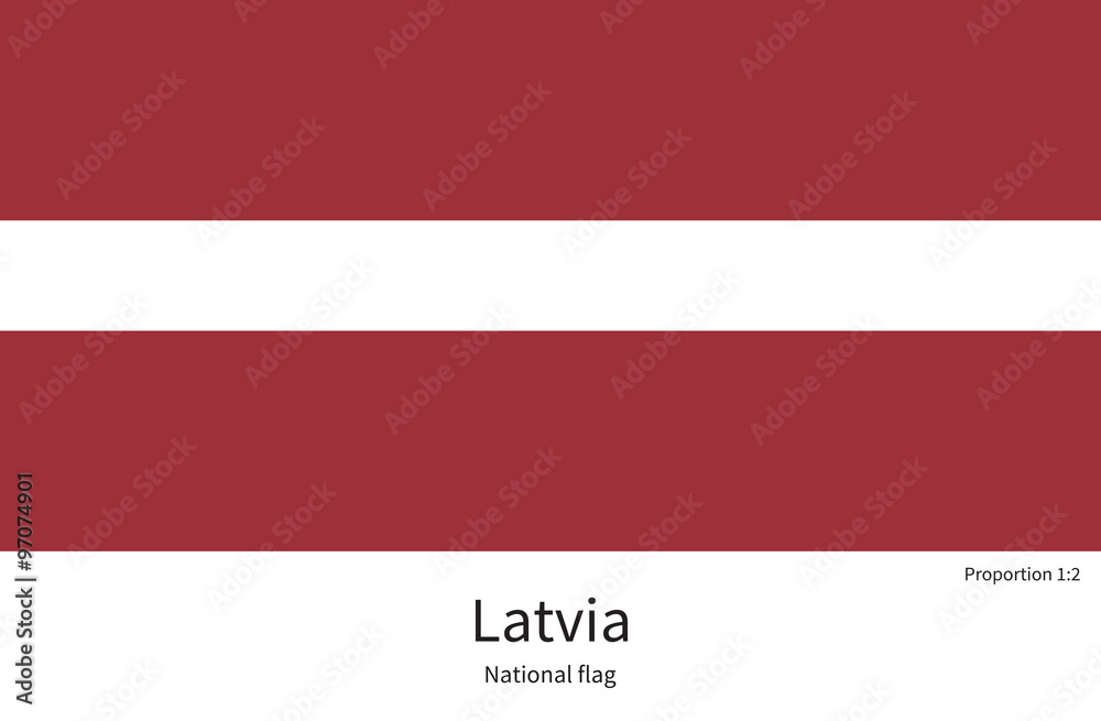Obraz premium National flag of Latvia with correct proportions, element, colors