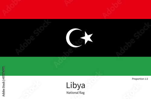 National flag of Libya with correct proportions, element, colors