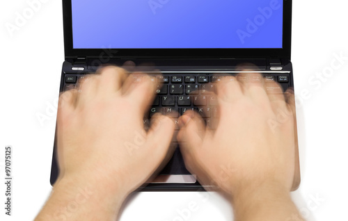 Notebook and motion blur hands