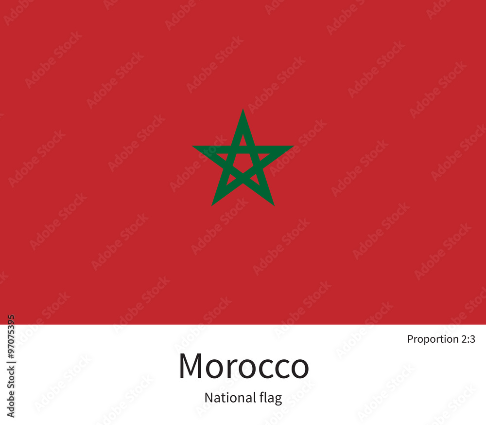 National flag of Morocco with correct proportions, element, colors National flag of Morocco with correct proportions, element, colors