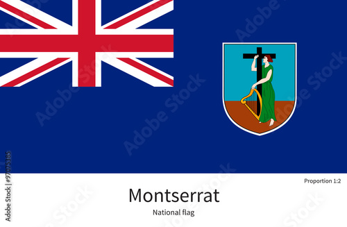 National flag of Montserrat with correct proportions, element, colors photo