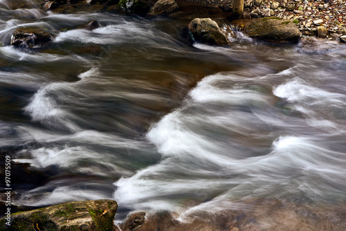 Mountain stream river with rapids