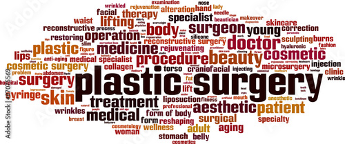 Plastic surgery word cloud concept. Vector illustration