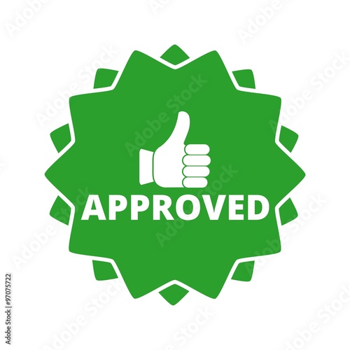 Approved button sign icon
