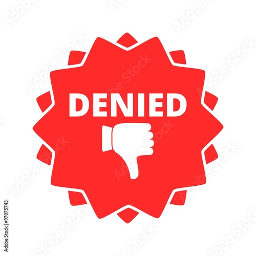 Denied button sign icon