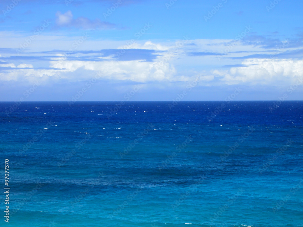 Shallow wavy blue ocean waters of Makapu'u
