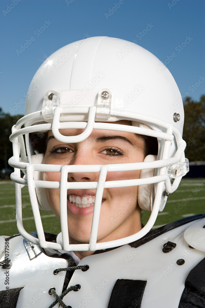 Fototapeta premium Female American footballer