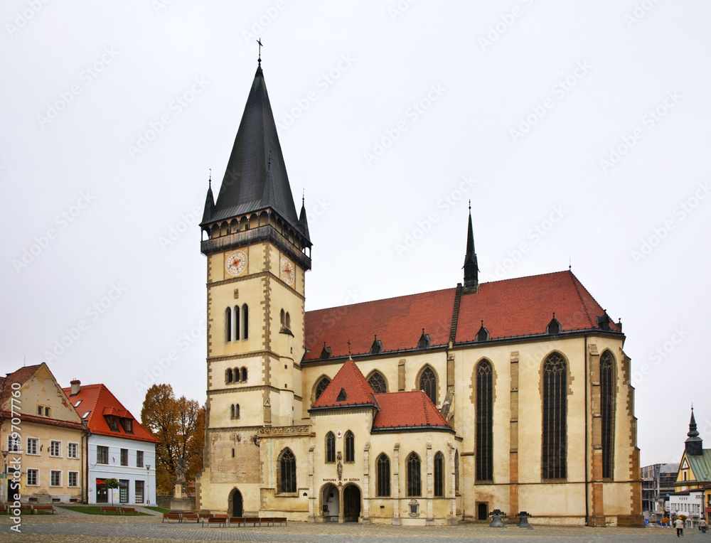Church of Sv. Aegidius on Town Hall square in Bardejov. Slovakia