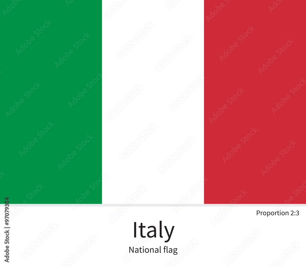 National flag of Italy with correct proportions, element, colors