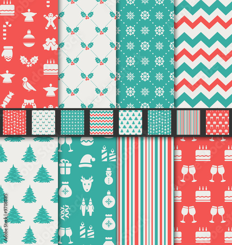 Set Seamless Textures for Winter Holidays