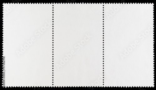 Blank Postage Stamps Strip of THree
