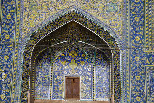 Beautiful interior of Imam Mosque in Isfahan, Iran. photo