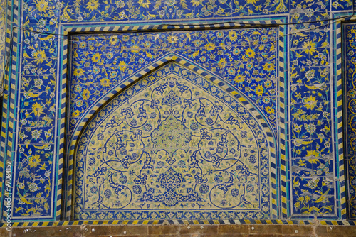 Beautiful wall of Imam Mosque,Isfahan,Iran.