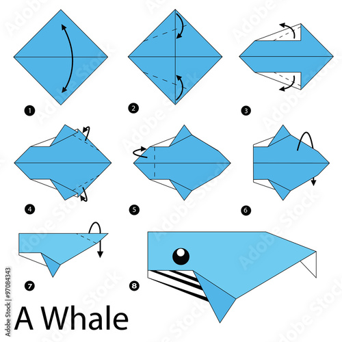 step by step instructions how to make origami A Whale.