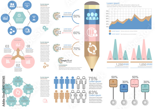 Collection of infographic set elements for