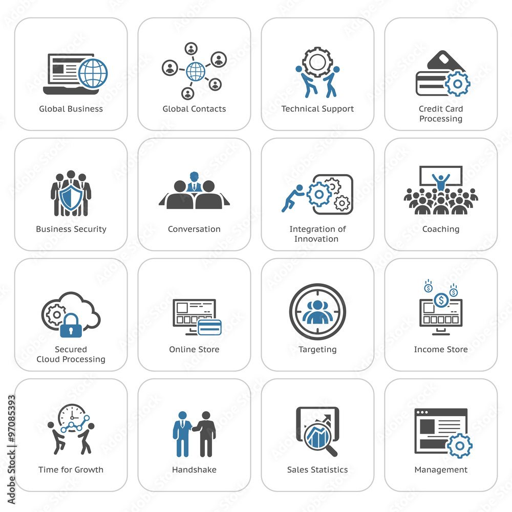 Flat Design Business Icons Set. Flat Design Business Icons Set.