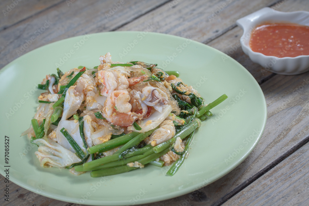 Thai food: Suki in without broth Seafood