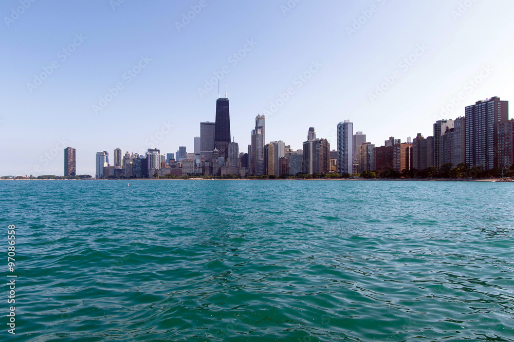 Color DSLR image of the downtown city skyline, Chicago, Illinois