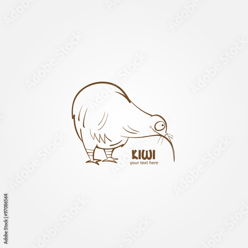 Cartoon kiwi bird logo. Vector image.