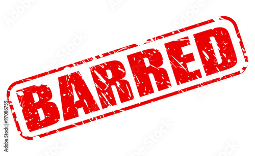 BARRED red stamp text