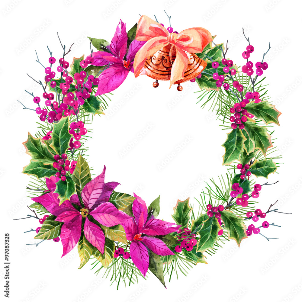 watercolor Christmas wreath watercolor Christmas wreath