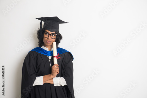 Canvas Print indian female graduate celebrating