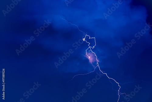 Flash In Dark blue Sky