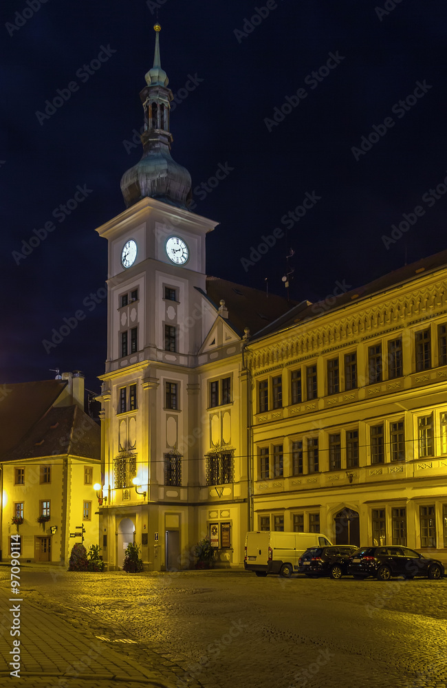 Naklejka premium Town hall, Loket, Czech republic