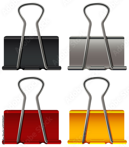 Paper clip in four colors