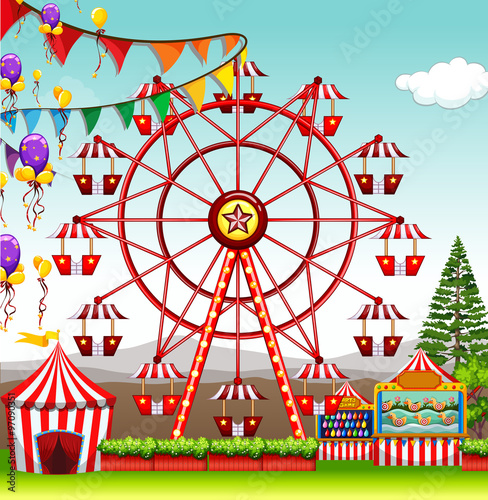 Ferris wheel at the amusement park