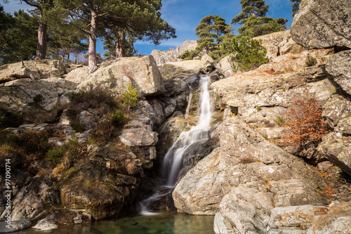Fototapeta Naklejka Na Ścianę i Meble -  Cascade des Anglais waterfall near Vizzavona in Corsica