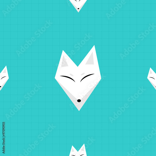 Arctic Fox Blue Background ...