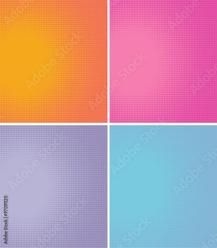 radial light effect gradient in halftone style