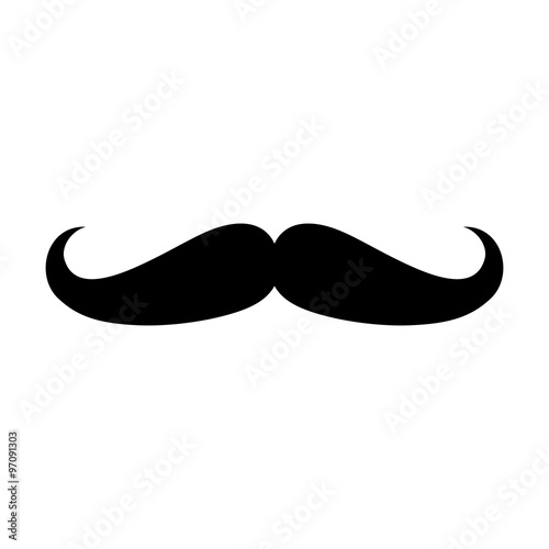 Facial hair mustache (moustache) flat icon for apps and websites