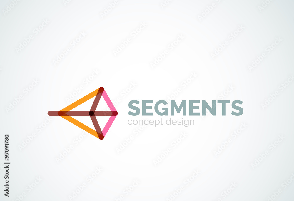 Fototapeta premium Vector outline minimal abstract geometric logo