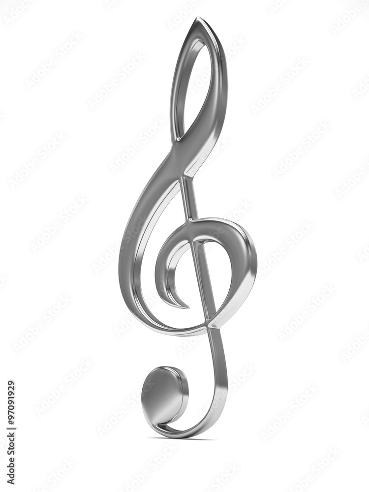 treble clef 3d on white treble clef 3d on white