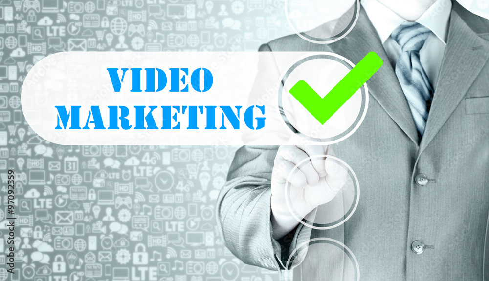 business man pressing checkbox Video Marketing business man pressing checkbox Video Marketing