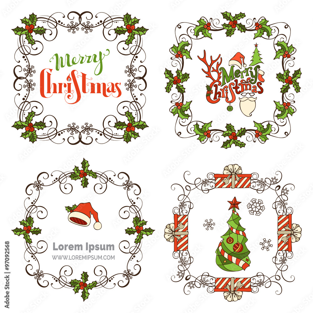 Set of Christmas ornate frames. Set of Christmas ornate frames.