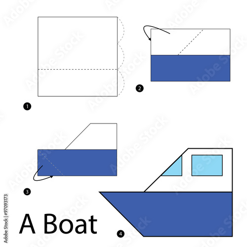 step by step instructions how to make origami A Boat.