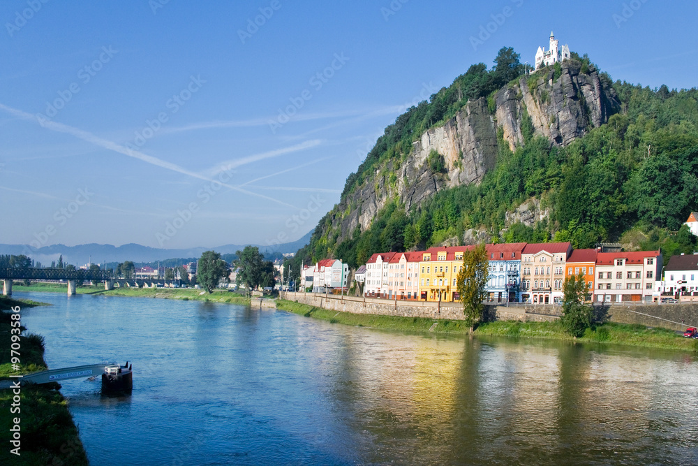 Fototapeta premium Shepherd´s rock, Town Decin, Czech republic
