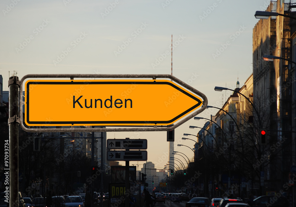 Obraz premium Strassenschild 37 - Kunden