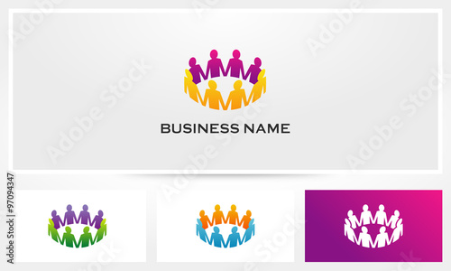 Social Teamwork Holding Hand Logo