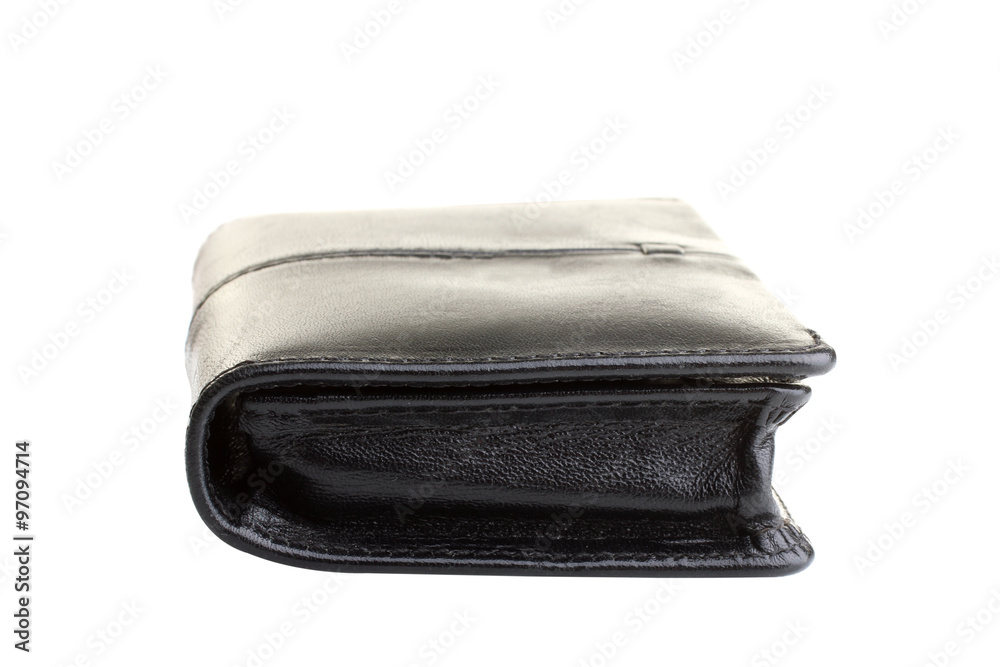 enclosed business card holder, back cover made of natural material, lies on a white isolated background enclosed business card holder, back cover made of natural material, lies on a white isolated background