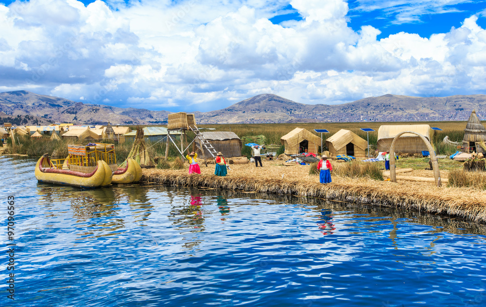 Naklejka premium Titicaca lake near Puno, Peru