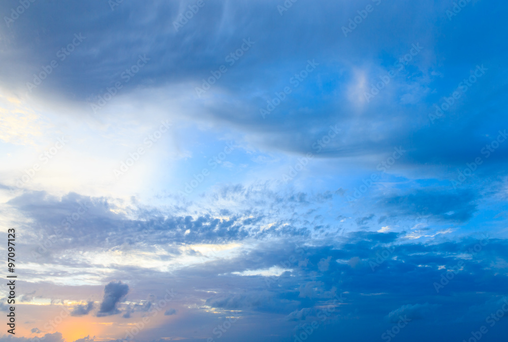 sky with clouds and sun