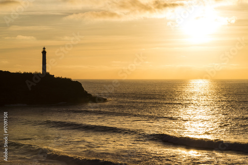 Lighthouse in Biarritz at Sunset