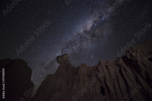 Canyon with milky way