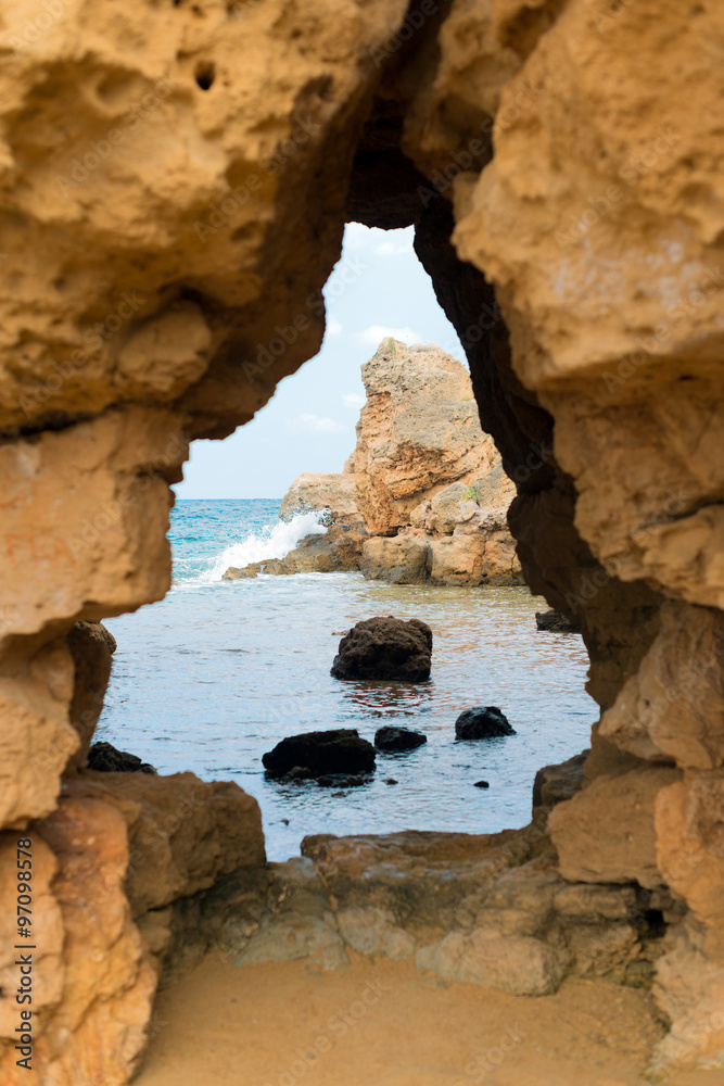 View from the cave to the sea.