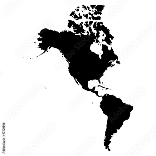 America black map on white background vector